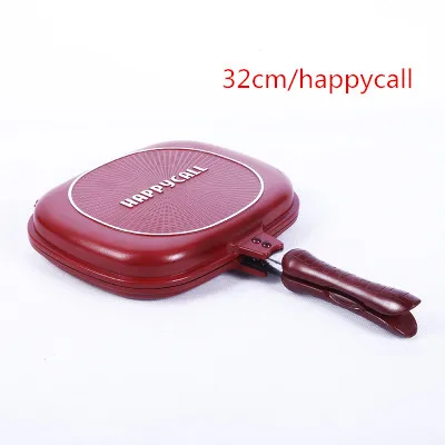 B Новинка GH Happycall 28 см/30 см/32 см сковорода с антипригарным покрытием Сковорода для жарки двухсторонняя Сковорода-гриль поддон для сковороды кастрюли для готовки сковорода - Цвет: B