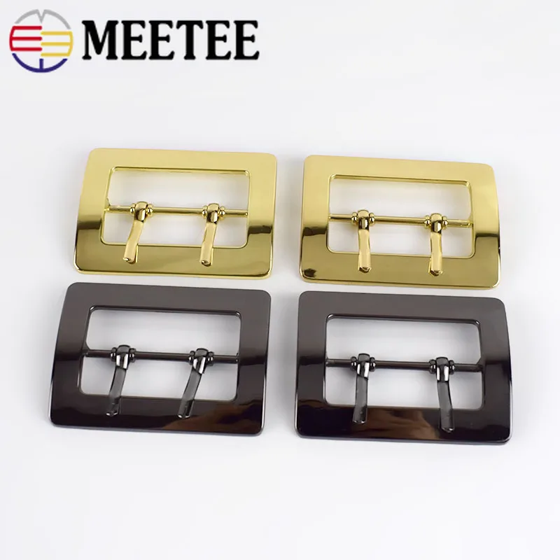 Meetee 2/4/10 шт. 50 мм металлический двойной штифт пряжки пальто Декор пряжки ремня DIY сумка Регулировка ремешков крюк фурнитура для чемоданов аксессуары