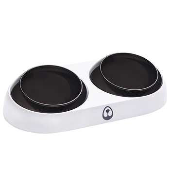 

Adjustable Height Non Slip Drinking Dish Single Double White Food Water Feeder Detachable Oblique PC Cat Pets Supplies Dog Bowl