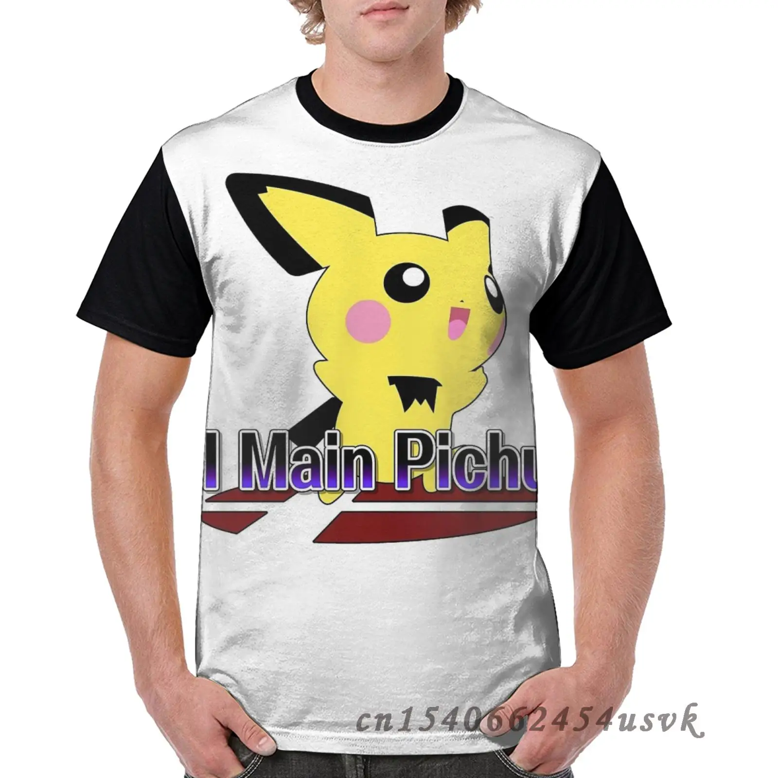 Забавный Графический Мужская футболка с рисунком футболки I основной Pichu Super Smash