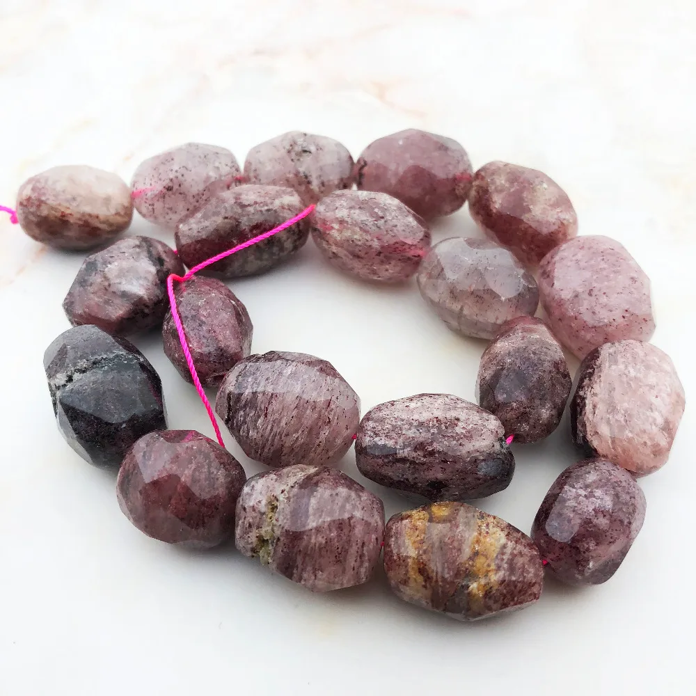 Natural Polished Faceted Red Strawberry Stone Top Quality Quartz Druzy Irregular Quartz Nugget Big Size Beads For Jewelry Making