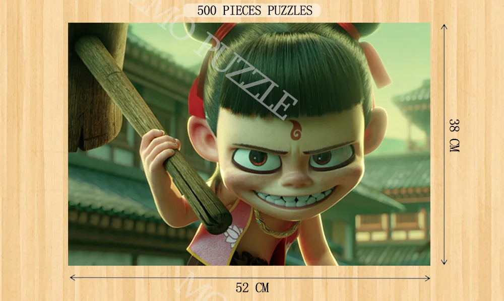 Nezha 3d мультфильм Китай Moives Пазлы 300 500 1000 штук деревянные пазлы игры для взрослых образовательные головоломки для малышей игрушки