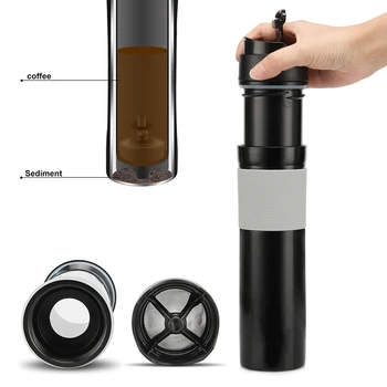 

Home Essentials Economical Portable French Press Coffee Mug Coffee Thermos Vacuum Cup Stainless Steel for Travel Home 0.45L
