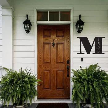 

Custom Initials Address Sign, Personalized Last Name Letter Address Sign With Door Numbers, Address Plaque, House Moving Gifts