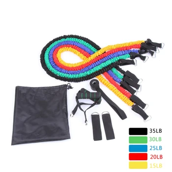 

11pcs Home Training Resistance Bands Set Equipment Tube With Protective Sleeves Fitness Elastic Bands Fitness Workout 2020