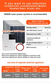 Panel Solar híbrido MPPT de 3KW, 5KW, 6KW, 8kW, sistema doméstico, 3000w, 5000W, 6000W, 24v, 48V a 8000 v, 220V, CA