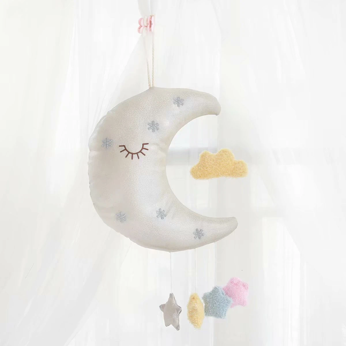 Koodykids плюшевая подвесная Подушка с облаком и луной, декор для детской комнаты, подушка с Луной и звездой для маленьких мальчиков и девочек, декор для детской комнаты