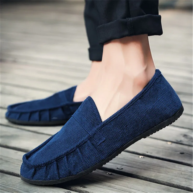Casual Flats Mens Vulcanize Shoes Patchwork Mens Shoes Light New Fashion Canvas Male Casual Man Slip-On Spring Autumn Sneakers - Цвет: -QH9880-blue