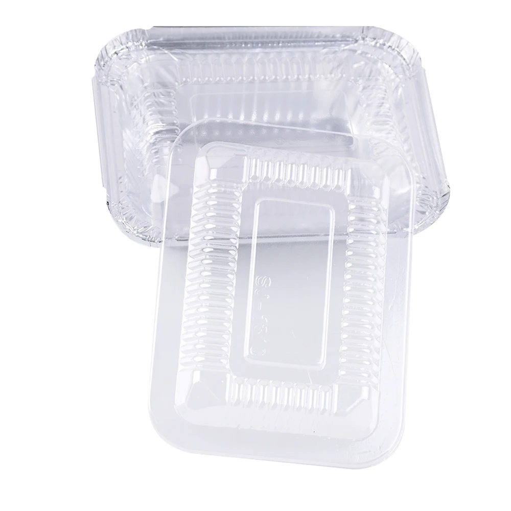 100pcs Aluminum Foil Containers With Plastic Lid For Restaurant Take Out Packing Food Disposable Food Containers Aliexpress