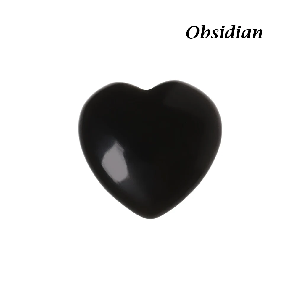 1 шт. натуральный кварц в форме сердца кристалл чакра Целебный Камень Подвеска из драгоценных камней DIY ювелирные изделия ручной работы принадлежности для рукоделия - Цвет: Obsidian