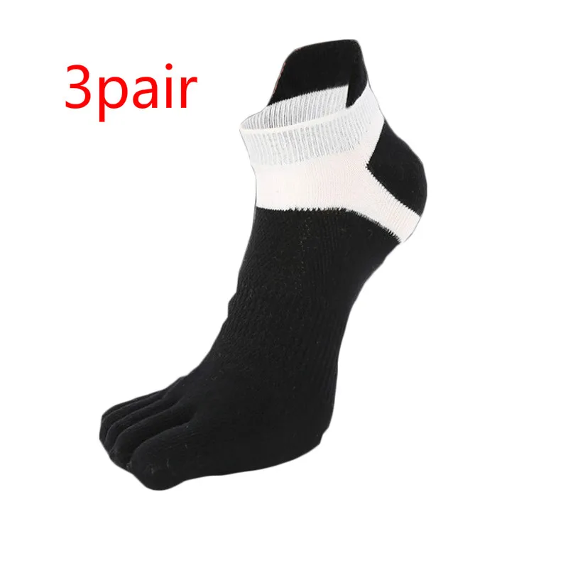 3pair black 1/2/3 пары в упаковке носки с отдельными пятью пальцами ног сетчатая воздухопроницаемая комфортная обувь Для мужчин носки всесезонные Non-slip прочный эластичный из хлопка с фирменным логотипом Колготки чулочно-носочные изделия - Цвет: 3pair black