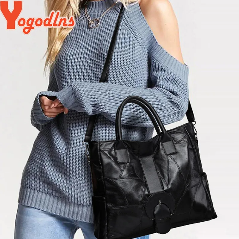 Yogodlns, женские кожаные сумки, Дамская большая сумка-тоут, овчина, сумка на плечо, женские большие сумки, сумка для основной женщины, дамские ручные сумки
