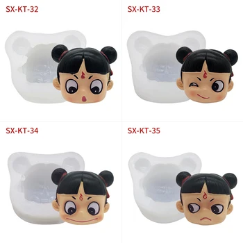 

4Pcs Cartoon Nataku Chinese Mythical Figure Resin Mold Jewlery Making Art Craft