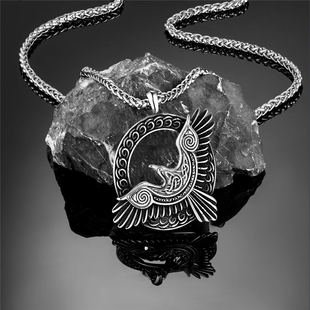 Odin's Raven ketting Keltische Viking hanger heren dames Nordic