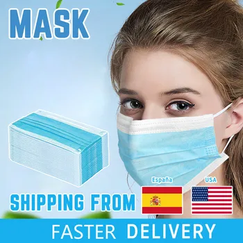 

20/40/60/100 Pcs 3 Layers Disposable Mask Non-woven Face Mask Personal Outdoor Protect Dustproof Healthy Care Masks In Stcok
