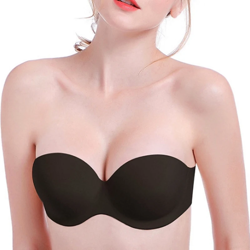 

Female Invisible Bra Strapless Seamless Push Up Brassiere Wedding Party Dress Non-Slip Underwear Comfotable Soft Breathable Bra