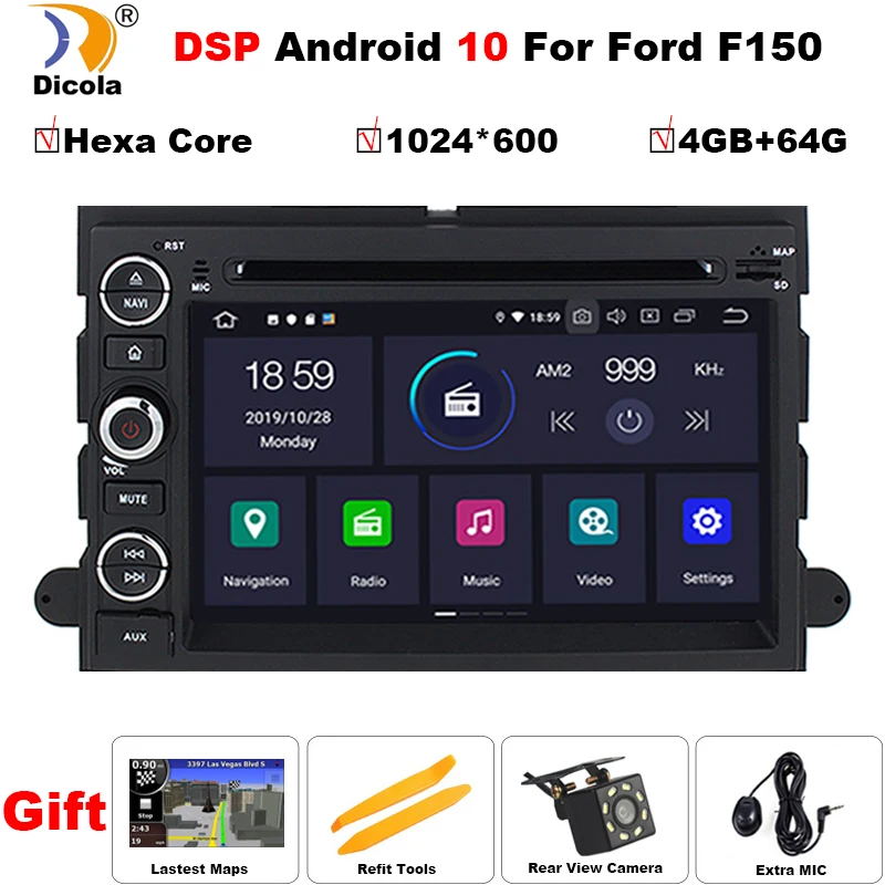 Автомобильный DVD-плеер PX6 4 + 64G DSP Android 10 для Ford F150 F350 F450 F550 F250 Fusion Expedition Mustang Explorer Edge, радио с экраном Автомобильный DVD-плеер PX6 4 + 64G DSP Android 10 для Ford F150 F350 F450 F550 F250 Fusion Expedition Mustang Explorer Edge, радио с экраном