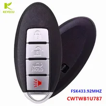 KEYECU Замена близость умный дистанционный ключ FSK 433,92 МГц для Nissan Sunny Sentra- CWTWB1U787