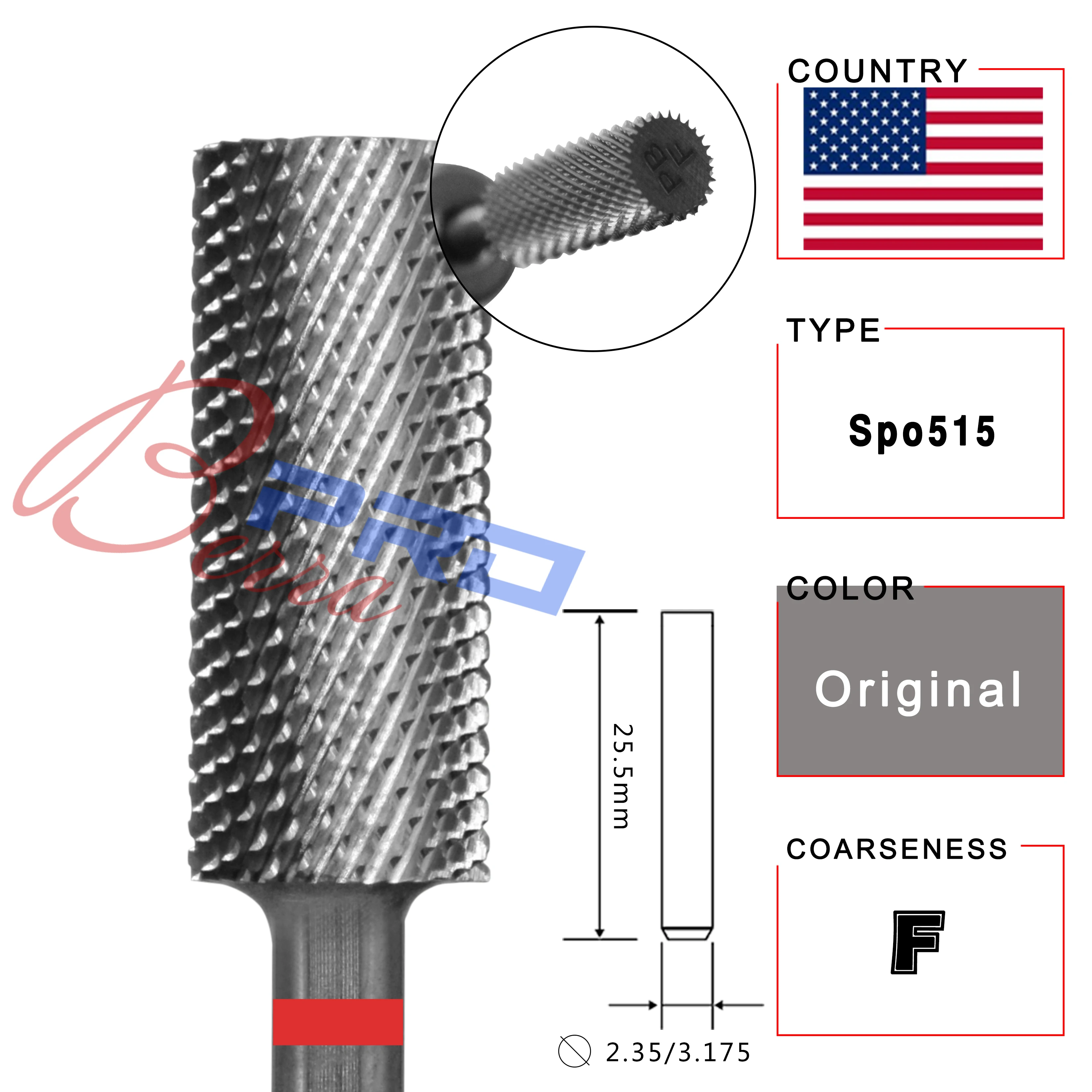 RolinStar 5,35 Kleines Schaft Original Stahl Hartmetall Maniküre Nagelbohrer Feile Zubehör Pediküre Drehen Grat – Detail 8