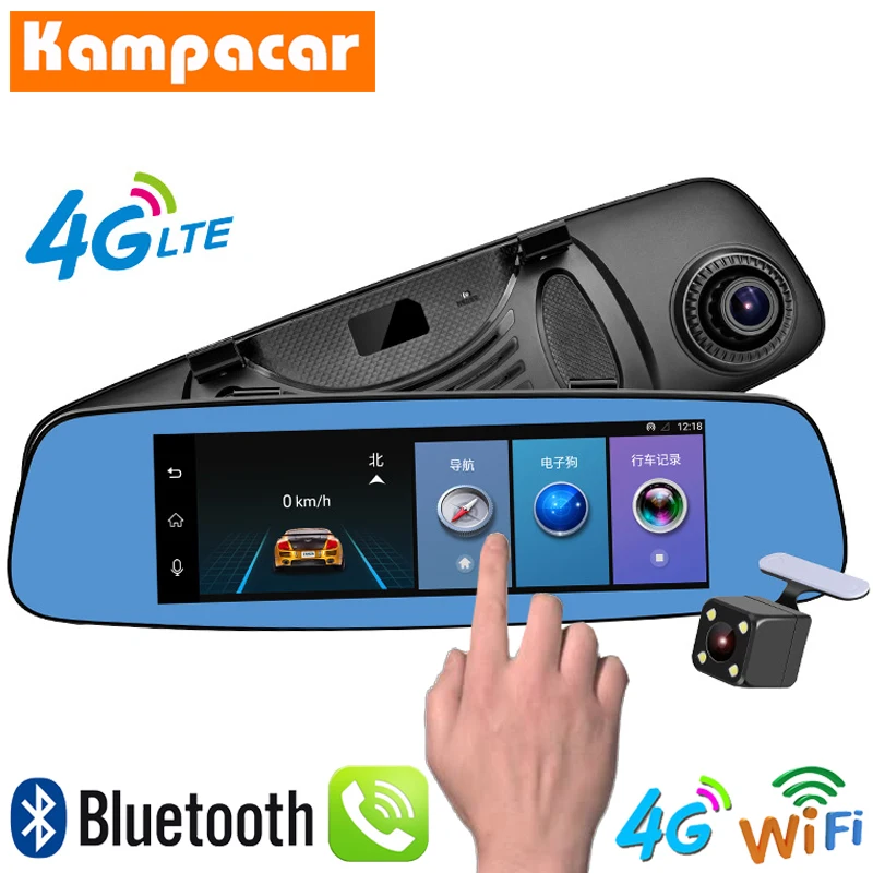 Kampacar 4G Smart Rearview Mirror 8 \ Car Dash Camera Dvr With Two Cameras Dashcam Wifi GPS Navigator Android Bluetooth Car DVRs