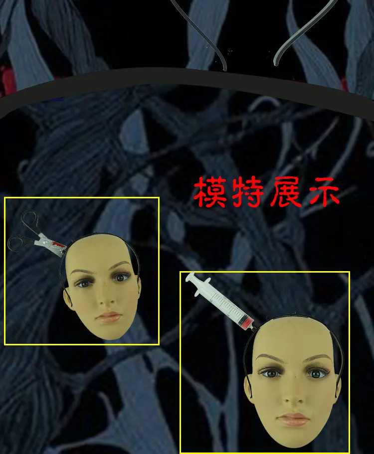 Halloween Horror Funny Whole Person Headband Wear Scalp Acupuncture Wear Head Saw Wear Scalp Acupuncture Wear Head Axe Head-thro