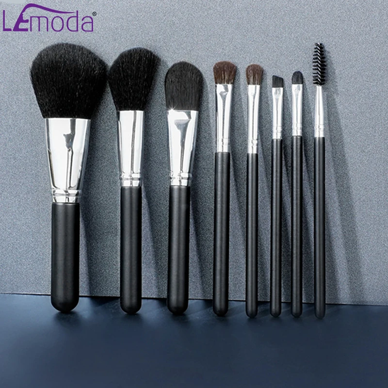 Lemoda Makeup Brushes Set White and Black Eyeshadow Blending Eyelash Cosmetic Foundation Powder Blush Beauty Tool | Красота и