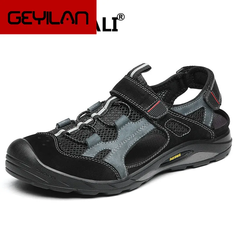 

Summer Men Genuine Leather Sandals Casual Shoes Men Outdoor Beach Sandals Roman Summer Men Slippers Shoes Water Shoes