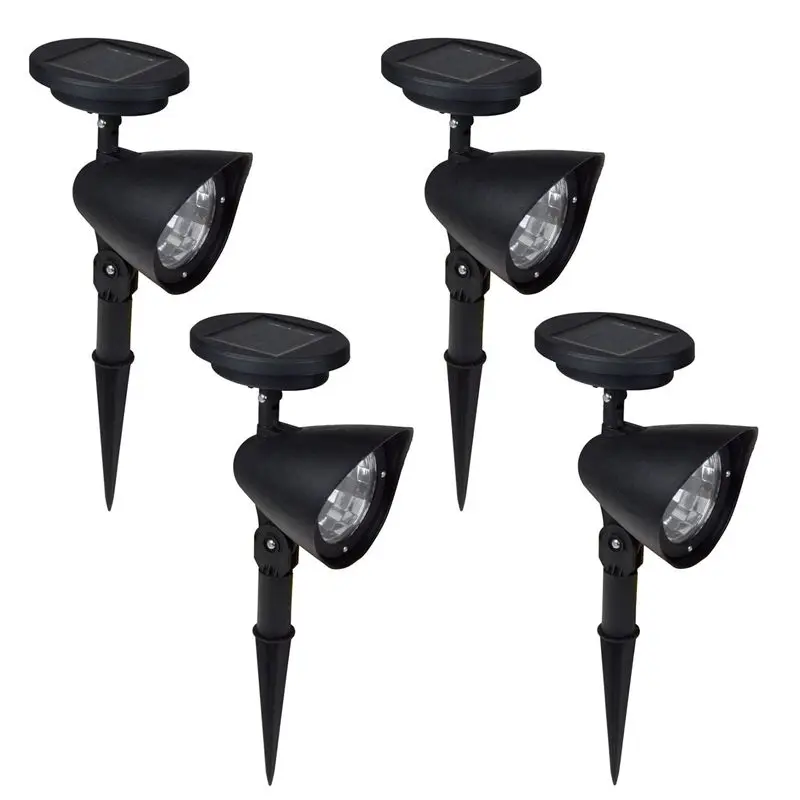 

ABUI-4 pcs Solar Spot Light Outdoor Garden Lawn Landscape LED Spotlight Path Lamp 4-LED