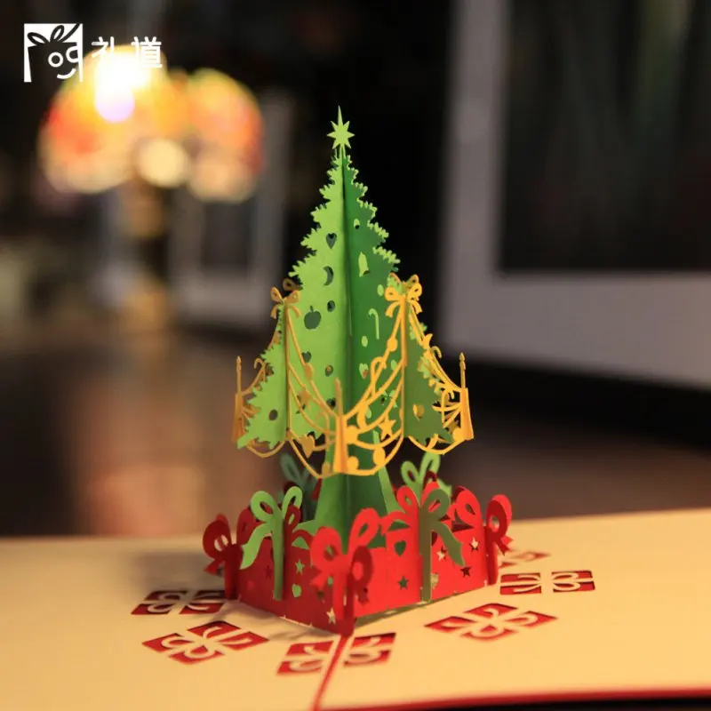  Christmas Stereo Greeting Card 3d Christmas Tree Wish Card Party Invitation Card - 4.00034E+12