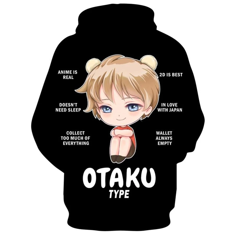 Lucky Star Otaku Sweatshirt Tops 3D Printed Men Women Oversized Hip Hop Japanese Anime Streetwear Harajuku Couple Sweatshirts