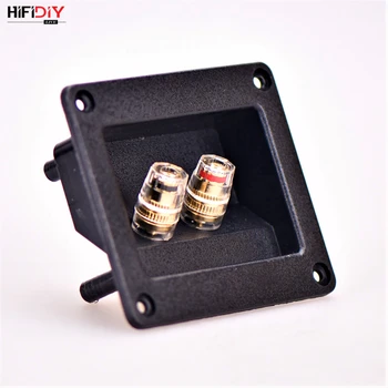 

HIFIDIY LIVE speaker junction Box Speakers Terminal Box Shell 2 copper Binding Post Wire Cable Connector (Install Hole 75x55mm)