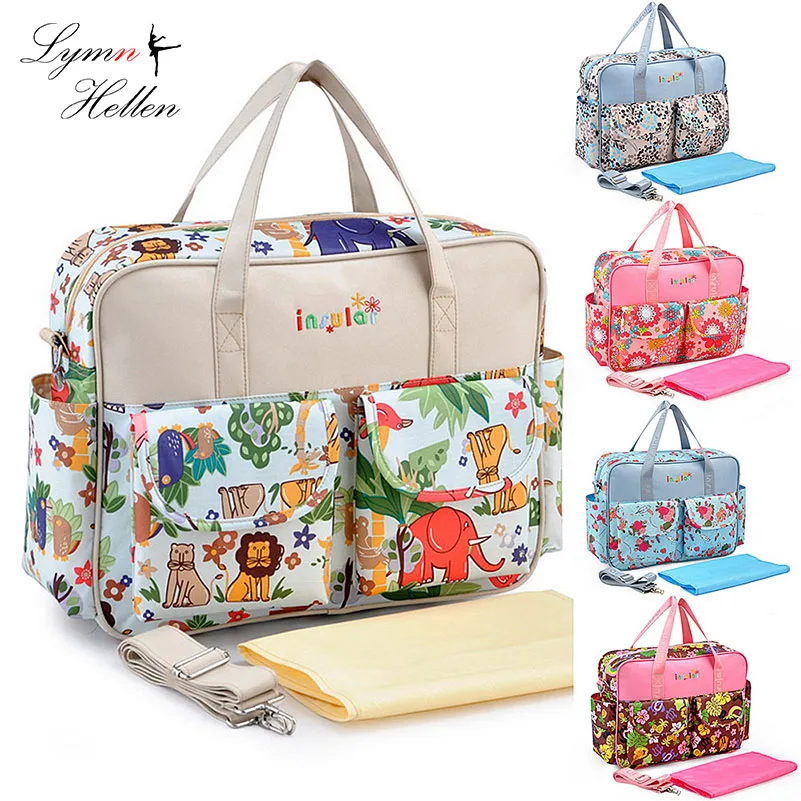 

Fashion Diaper Messenger Backpack Baby Nappy Changing Floral Style Traveling Waterproof Mother Bags Mom Diaper Pad Play Mats