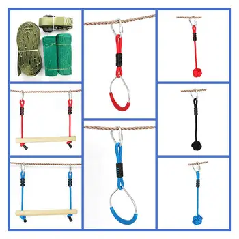 

Outdoor Children's Ninja Rope Climbing Training Safety Obstacle Course Kit Arm Strength Exercise Sports Suit Backyard Equipment