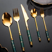 

Marble Series Knife, Fork and Spoon Stainless Steel Western Tableware Home Table Decoration Gift Set