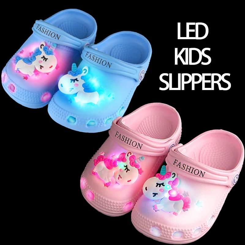 Buen trato Zapatillas de unicornio para niña y niño, zapatillas de Interior de arcoíris, sandalias antideslizantes de playa, zapatos de casa para bebé, chanclas de verano KjwnegeXl61