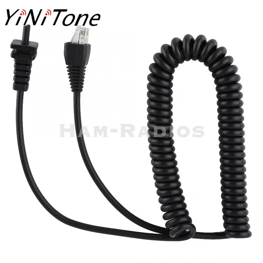 YiNiTone walkie talkie Speaker Microphone Cable for Yaesu MH-67A8J Speaker Hand Microphone Cable icom hm 152 hand microphone 8 pin cable replacement cord for hm152 hm154 ic 2820h f121 s ic f221 s walkie talk ptt mic speaker