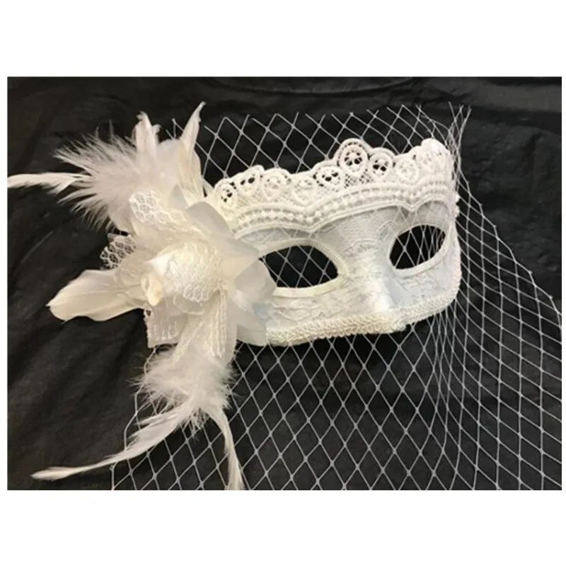 

H3336 Masquerade Party Mask Girl Halloween Christmas Princess Cosplay White Simple Masks Women Carnival Ball Elegant Accessories