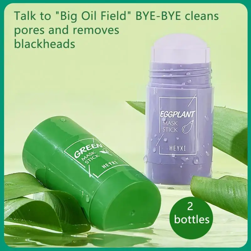 

Green Tea Mask Stick Purifying Clay Face Mask Oil Control Cleansing Eggplant Stick Mask For Face Oil Control Anti-acne Whitening