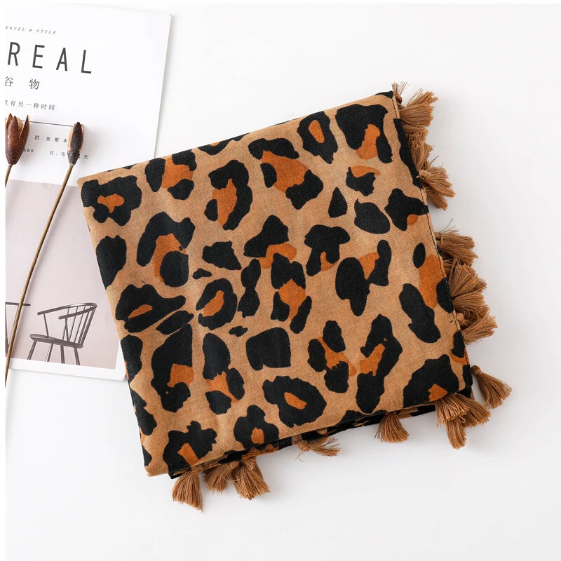 Fashion new women scarf summer shawls and wraps leopard print hijab scarves ladies pashmina foulard femme christmas (2)