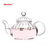 600ml Striped pumpkin shape flower teapot,Heat Resistant Glass Pot,Flower TeaCup Glass Teapot with Infuser Tea Leaf Herbal ► Photo 1/6