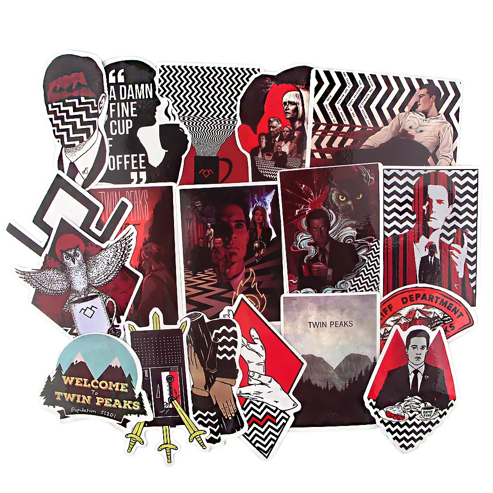 

R1032 Ransitute 18pcs/set TV Series Twin Peaks Scrapbooking Stickers Decal For Guitar Laptop Luggage Car Fridge Graffiti Sticker