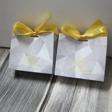 

20/50pcs Muslim Islamic Party Supplies Gift Box Cookie Paper Bags Eid Mubarak Candy Box Set Marble Paper Gift Bag Party Favor