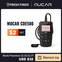 

MUCAR CDE500 Obd2 Scanner For Auto Full Obd 2 Function Diagnostic Tools Car Diagnost Code Reader DTC Lookup Lifetime Free