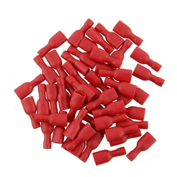 

100 X Red Female+Male Spade Insulated Crimp Connector Terminal Electrical Cable