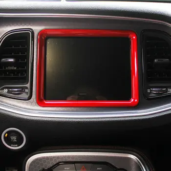 

New Arrival High Quality ABS Plastic Red Center Console GPS Dashboard Trim Frame For Dodge Challenger 2015-19