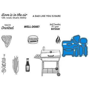 

OUTDOOR BARBECUE Metal Cutting Dies and Stamps DIY Scrapbook Die Cut Card Make Stencil Craft Mold Mould Model Decoration 2020