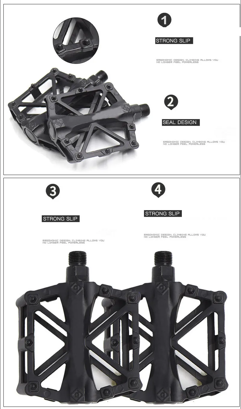 Шариковый подшипник для горного велосипеда, Нескользящие педали для ног из алюминиевого сплава, большие педали для шоссейного велосипеда