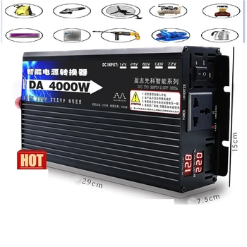

Car Inverter 12V 220V 4000W Peak Power Inverter Voltage Convertor Transformer 12V/24V To 220V Inversor converter + 2 LED
