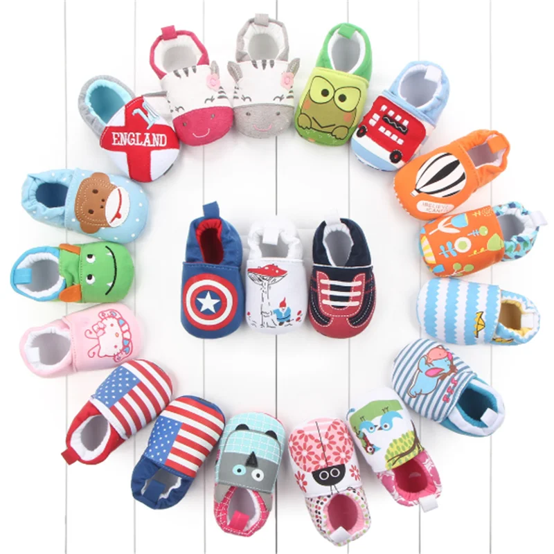 

Newborn First Walkers Cute Cartoon Pattern Anti-Slip Soft-Sole Infant Cotton Shoe Toddler Casual Crib Shoes