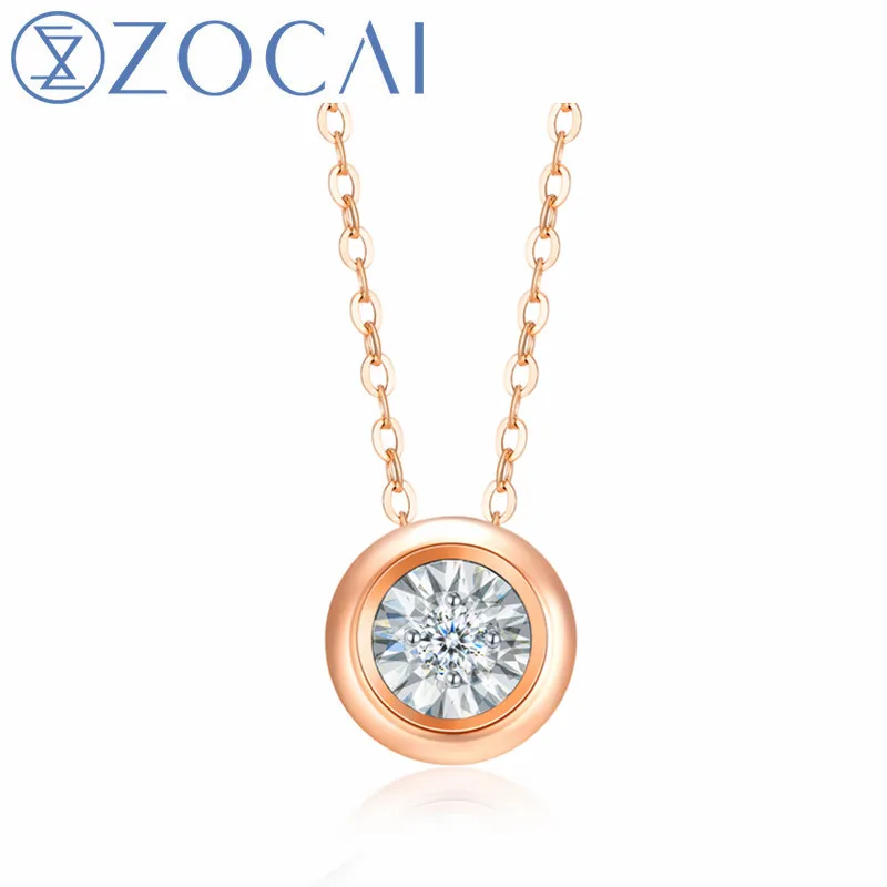 Ожерелье ZOCAI из 18-каратного золота с бриллиантами 0 03/0 06/0.10ct ожерелье-чокер в